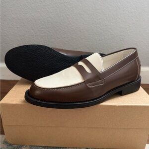 Elegant Brown and Cream Loafers